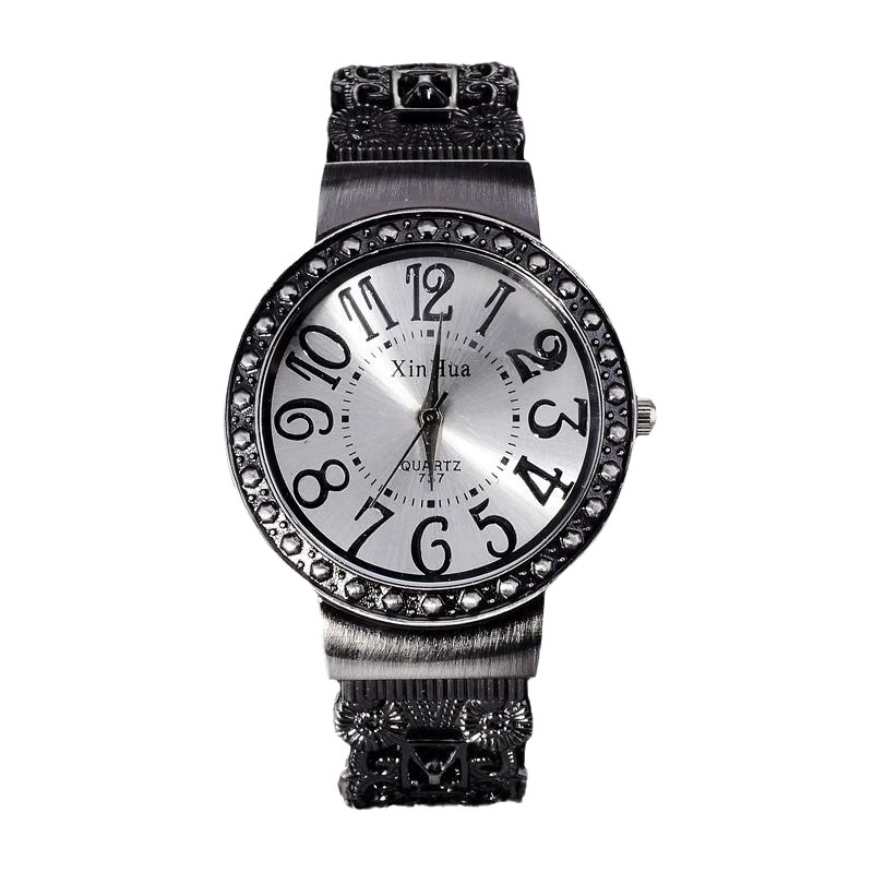 厂家直销跨境手表个性圆形表盘手镯表 复古怀旧石英手环女表