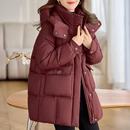 新款 连帽时尚 中长款 宽松保暖棉衣外套加厚大码 棉服 韩版 2025年冬季