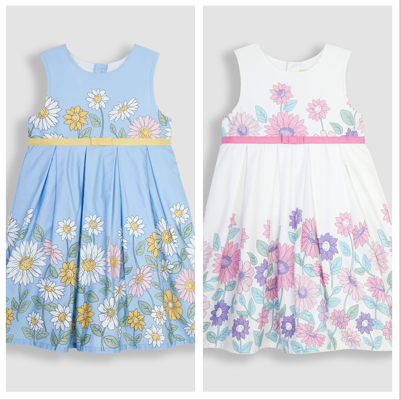 英国jojo童装代购 女童女婴24新款 碎花蝴蝶结无袖公主裙连衣裙子