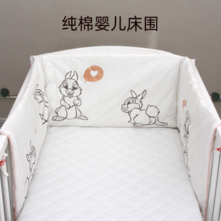 床围一片式婴儿床a类婴儿床中床围宝宝拼接床软包防撞平接床拼接