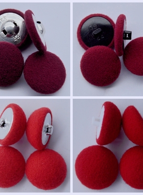 高档红色羊绒毛呢包布纽扣大衣扣外套雪纺衬衫布包扣子蘑菇圆形