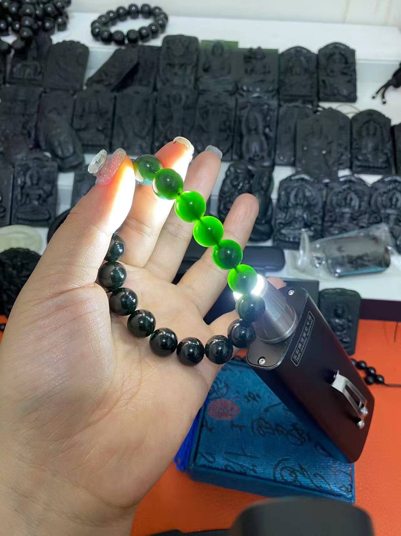墨翠缅甸翡翠手链手串手镯天然a货饰品男款女款热销促销