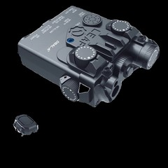 DBAL-A2尼龙战术电池盒多功能爆闪手电红绿镭射激光可调节带鼠尾