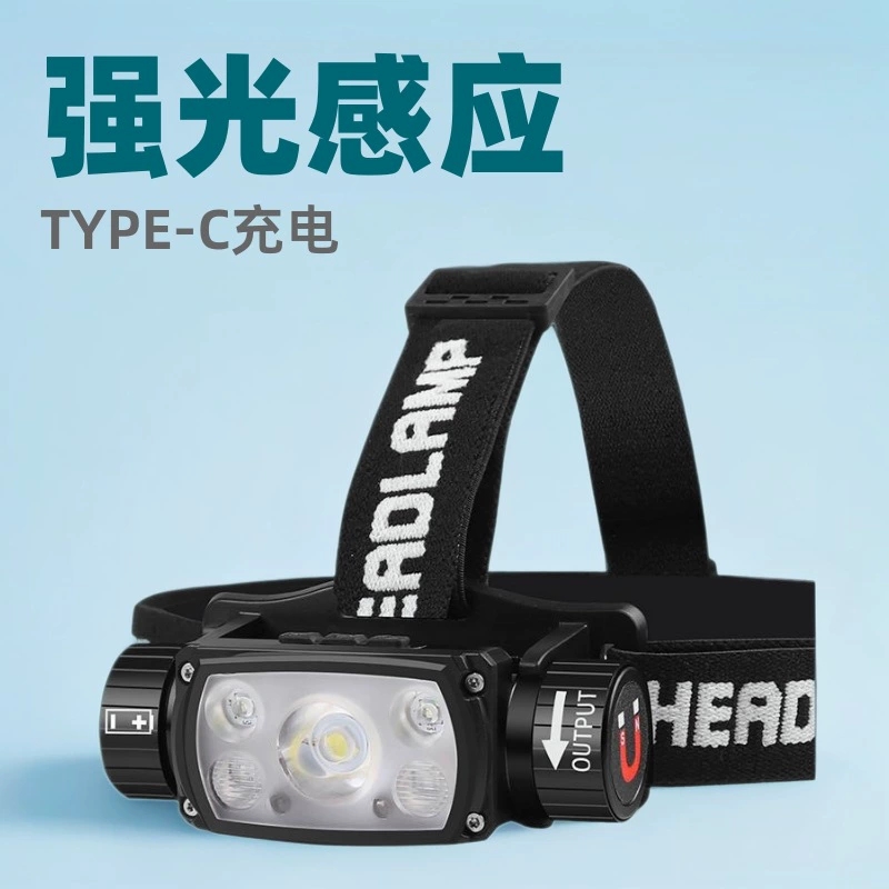 强光头灯 带感应 21700可供电 Type-C充电孔 带强磁 便携工作灯