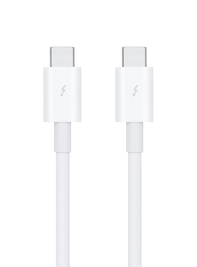 雷电3数据线40Gbps雷雳3白色100W声卡外置显卡坞2米1m主动式被动