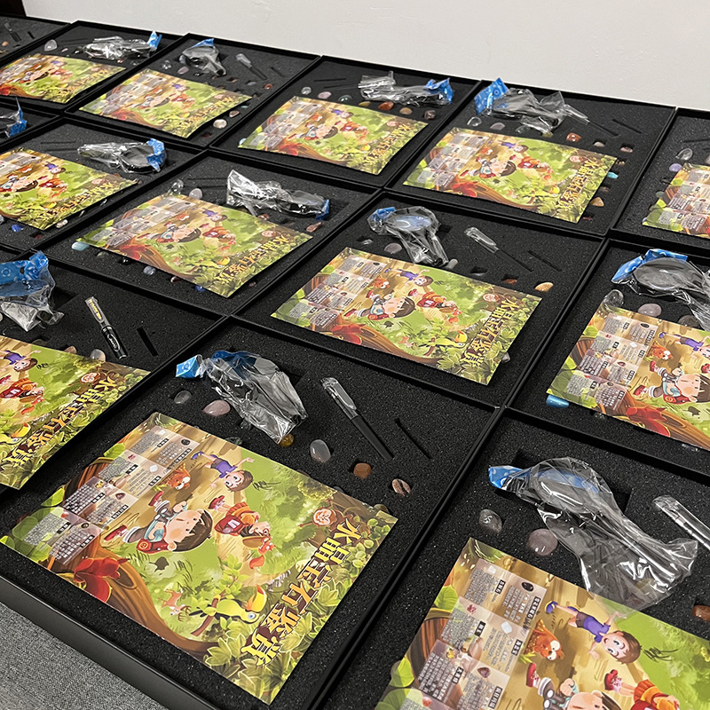 42种天然水晶碎石矿石标本盒矿物晶体原石摆件教学观赏石孩子礼物