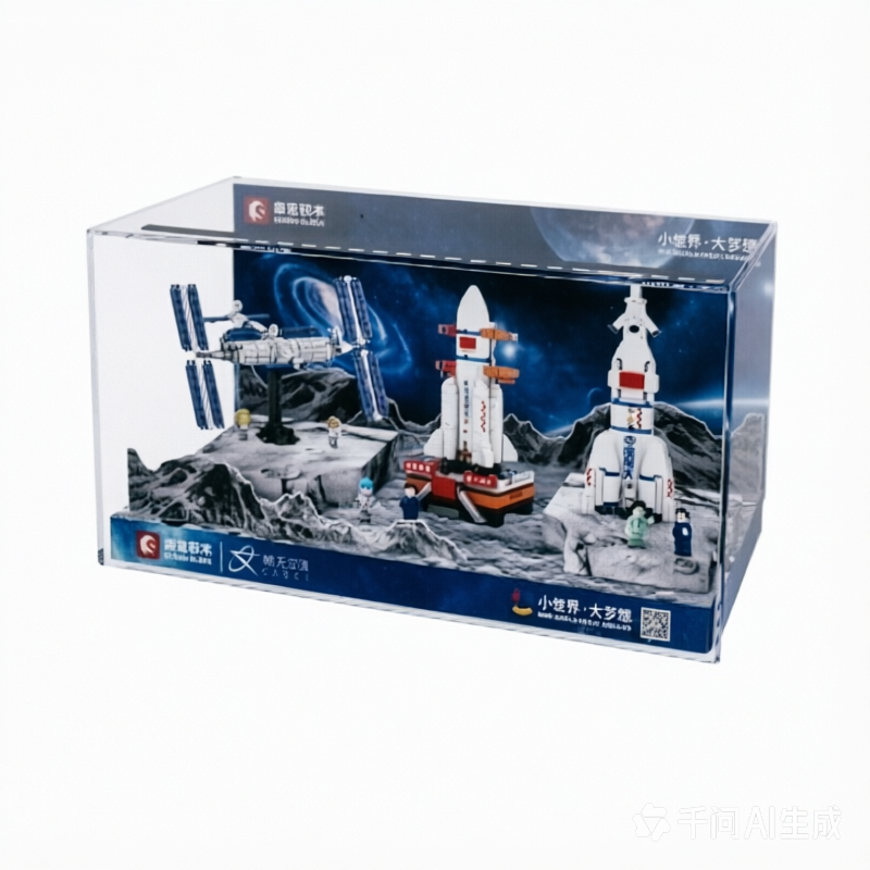 包邮超大号森宝航天积木展示套装自带展示盒可亮灯陈列豪华版积木
