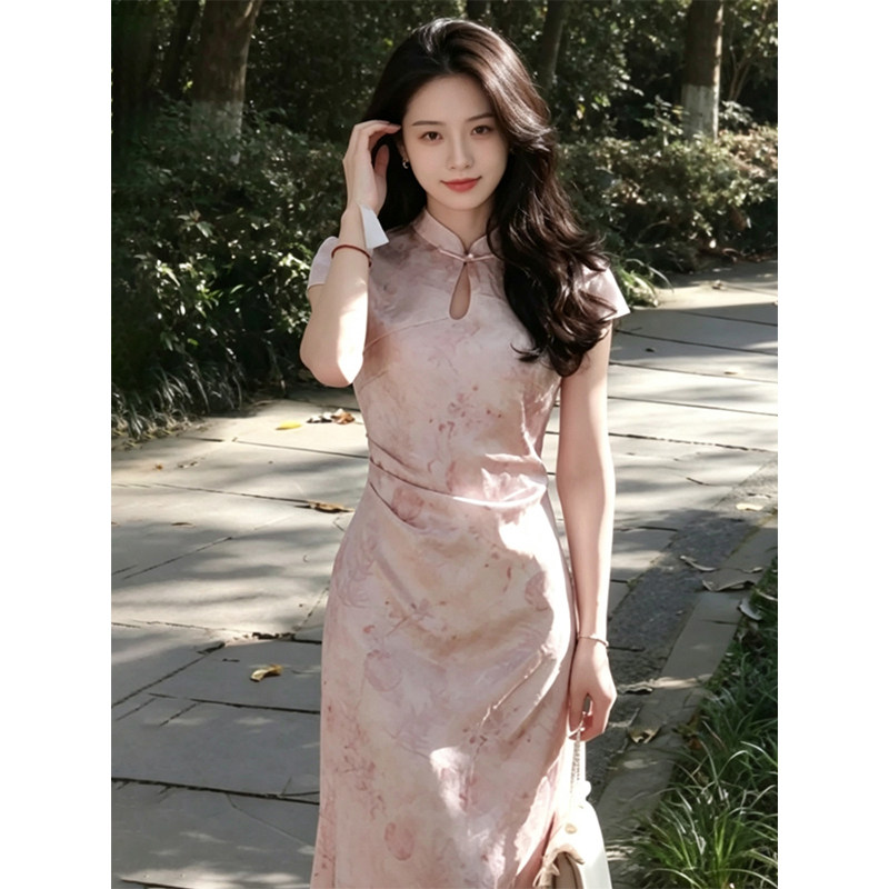 夏季小个子复古显瘦旗袍连衣裙