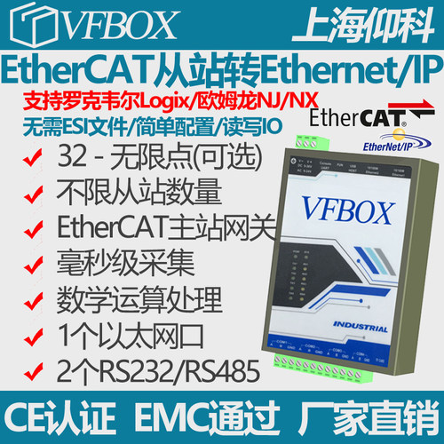 采集Profinet IO CClink EtherCAT从站设备数据转换成Ethernet/IP