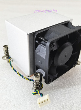 2U服务器机箱散热器LGA2011针脚正方形CPU风扇侧吹铜加铝4线温控