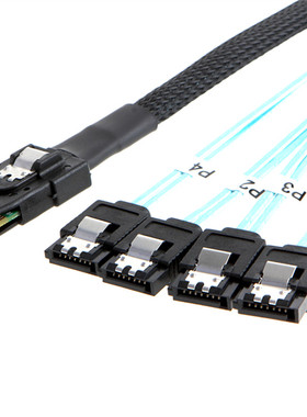 正向SFF8087 Minisas 36P转7P sata转接线1分4阵列卡主板数据线