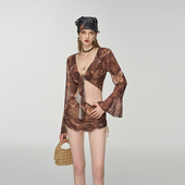 anqinwind泳衣女2024新款 泡温泉分体四件套高级感聚拢度假比基尼