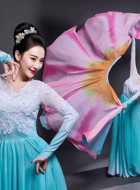 芙蓉似锦满城花舞蹈演出服女群舞古典舞飘逸长裙中国风表演服装