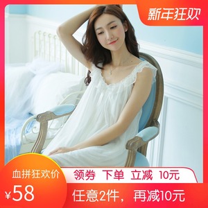 蕾丝网纱日式性感公主睡衣女宫廷吊带裙背心睡裙家居裙女士夏薄款