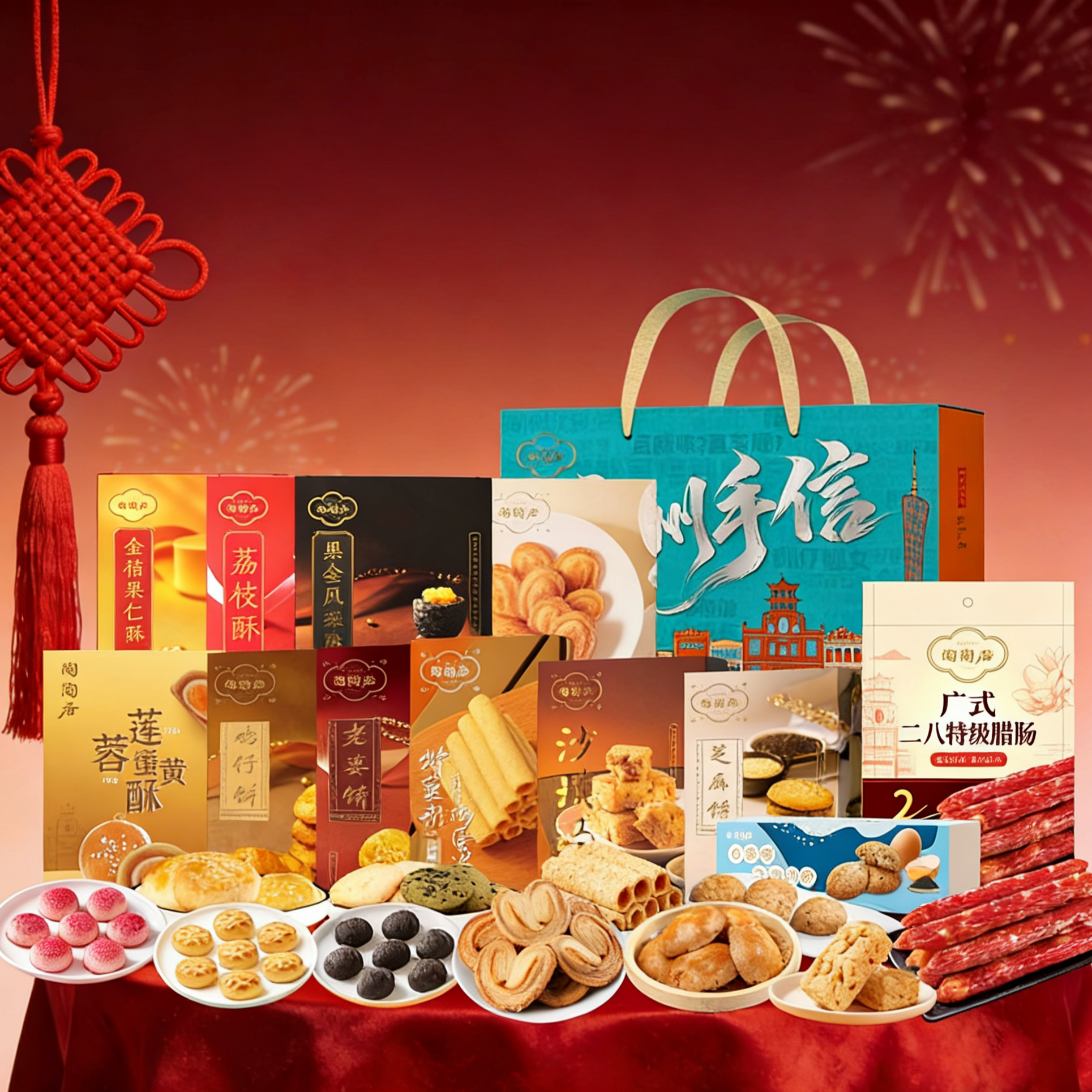 陶陶居零食大礼包蛋黄酥凤梨酥蛋卷曲奇糕点广州特产伴手礼礼盒装