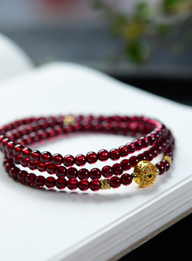 天然时来运转巴西紫牙乌石榴石手4k简约百搭女细小手串本命年转运