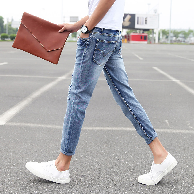 Jeans pour adolescent pieds Slim pour été - Ref 1469579 Image 3