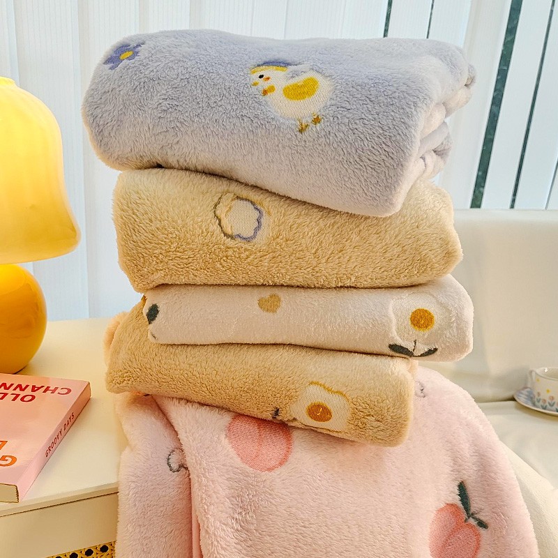 速发午睡毯办公室瑚用好物珊实绒儿童小毯沙子发盖毯加厚可披肩毛