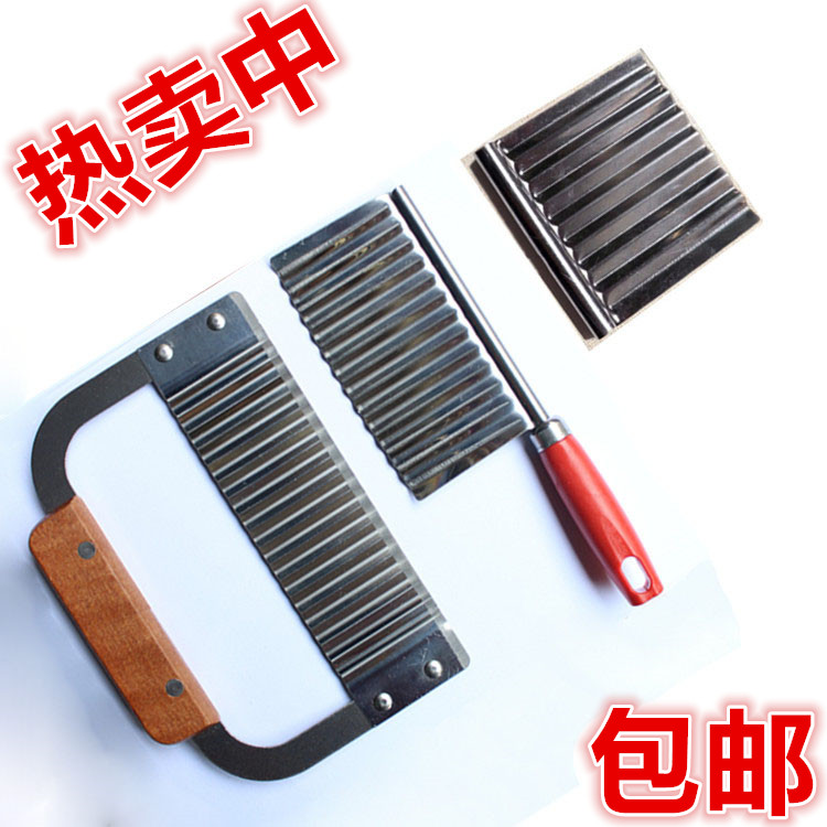 包邮不锈钢狼牙土豆刀小吃制作菜刀波浪刀切丝波纹刀薯条刀切菜器