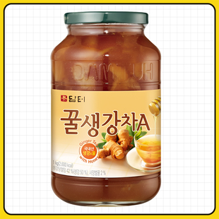生姜片丹特牌蜂蜜生姜茶1kg玻璃瓶韩国进口