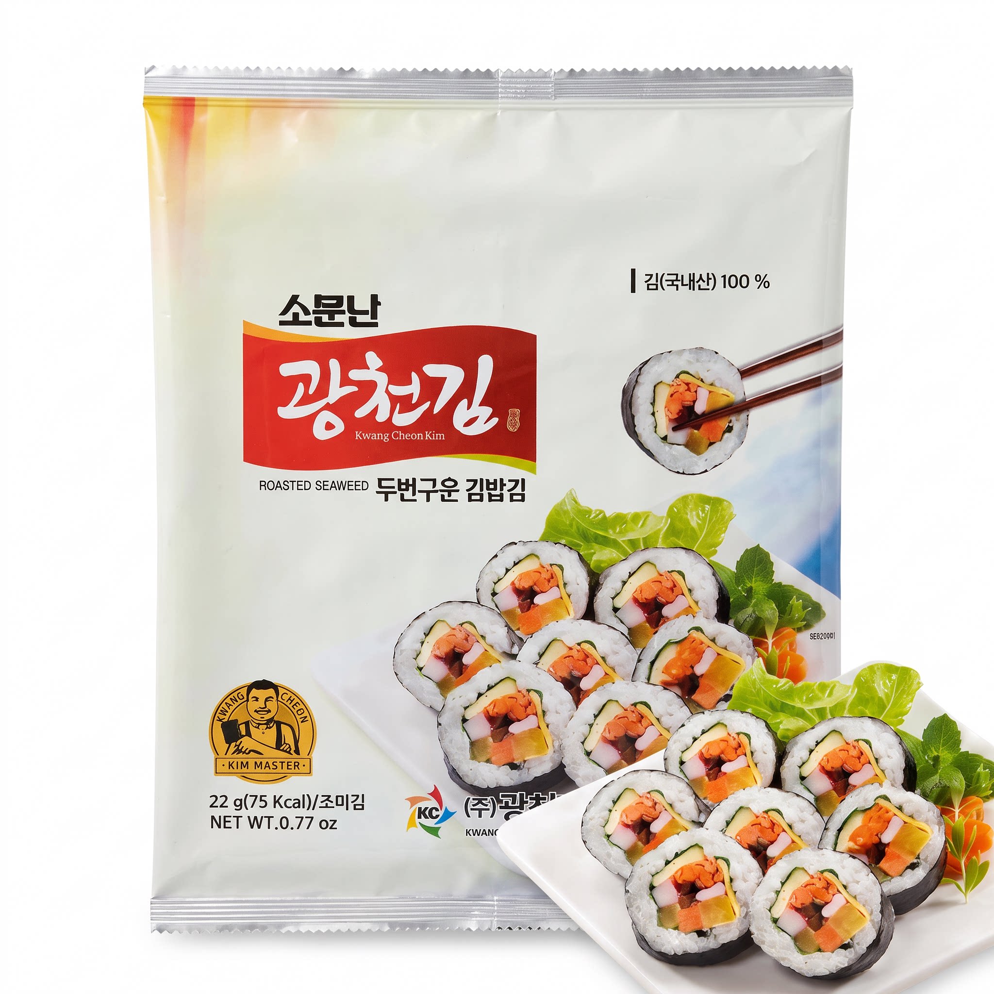 一袋10张广川烤制寿司用海苔20g韩国进口紫菜包饭
