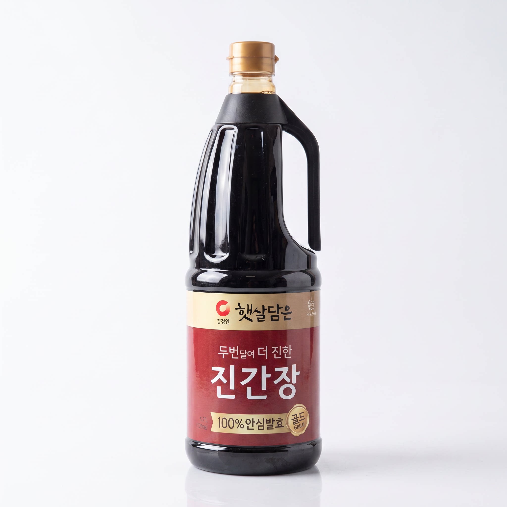 清净园炖菜酱油1.7L韩国进口金盖上色真酱油熟成两年传统酱油大瓶