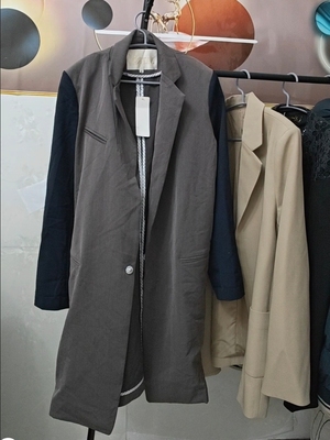 断码清仓 撞色拼接时尚休闲风衣外套