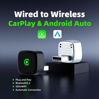 全新二合一无线CarPlay车载智能盒子Android Auto即插即用