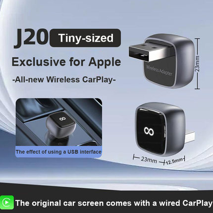 跨境新品无线carplay盒子有线转无线适配器carplay安卓Auto2合1