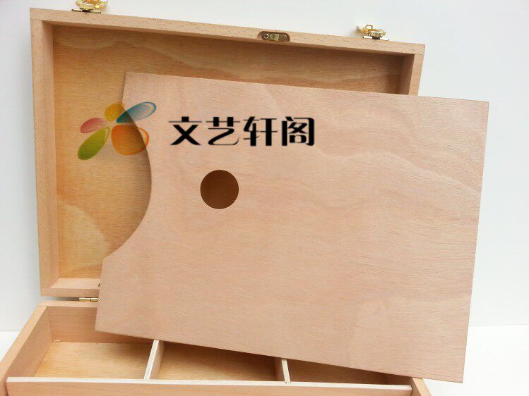 包邮榉木制便携式手提简易油画箱小号 可放油画颜料工具i.
