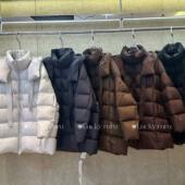 2024年新款 连帽飘带款 设计感羽绒服女中长款 龟背洋气白鸭绒外套