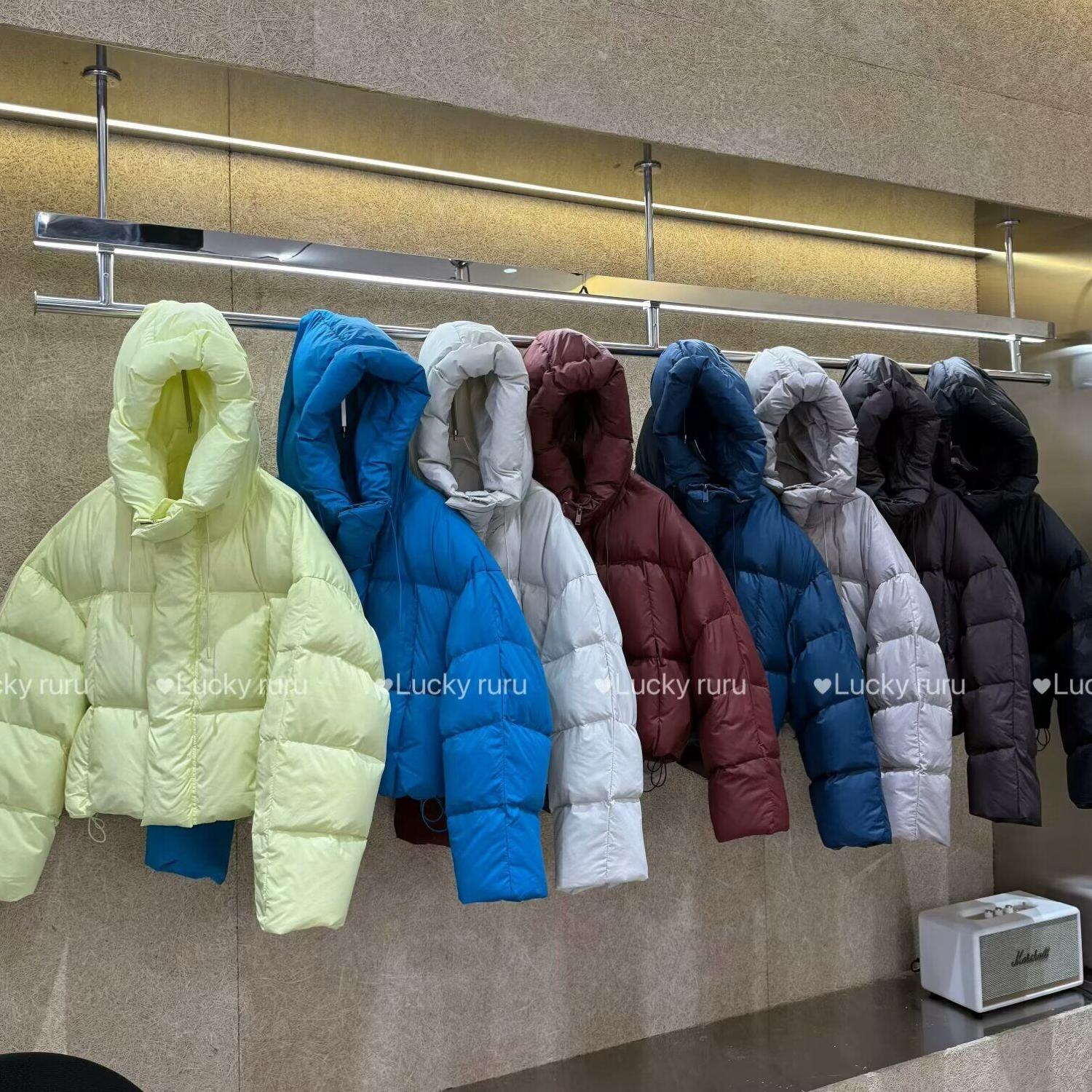 韩版短款连帽白鸭绒羽绒服