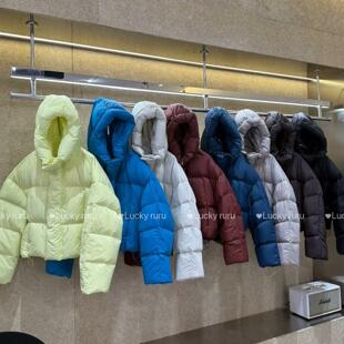 廓形加厚面包服外套 2024冬新款 韩版 宽松云朵泡芙连帽羽绒服女短款