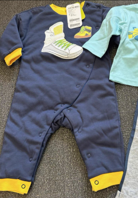 Hallmark贺曼秋冬男宝宝男婴儿夹棉外出服卡通保暖长袖连体衣80