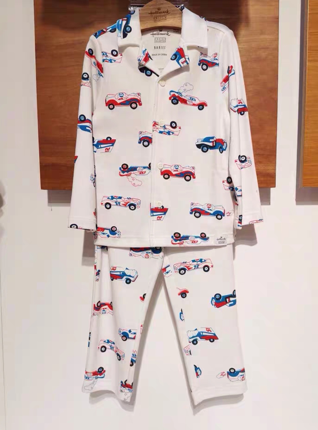 Hallmark贺曼正品男婴儿男宝纯棉长袖秋衣秋裤家居服套装80码汽车