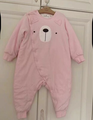 Hallmark贺曼秋冬女童装婴儿宝宝夹棉长袖分腿睡袋防踢被睡袍卡通