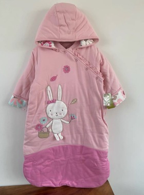 Hallmark贺曼男女婴儿女宝宝长袖夹棉纯棉拉链睡袋防踢被90码汽车