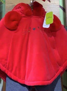 Hallmark贺曼秋冬男女婴儿男女宝婴儿夹棉保暖连帽披风斗篷过年服
