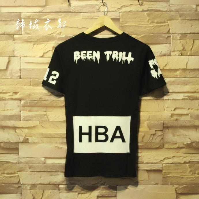 hood by air hba x been trill权志龙exo情侣夏装字母短袖t恤男女