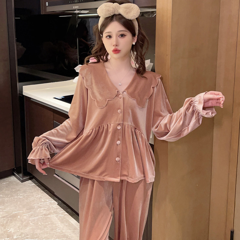 男友家2023秋冬季蕾丝花边性感睡衣女金丝绒长袖长裤宫廷风家居服使用感如何?