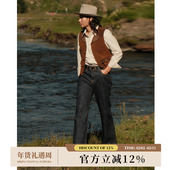 西部系列16OZ破斜Brokentwill靛蓝赤耳丹宁735微喇叭裤 MBBCAR窄幅