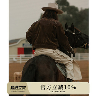 MBBCAR窄幅 西部系列8W370克灯芯绒星月子母带Drizzler狩猎夹克