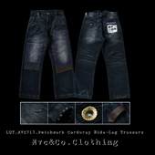 灯芯绒370G破坏拼接做旧水洗西部705B阔腿裤 Mvc&Co.匠织