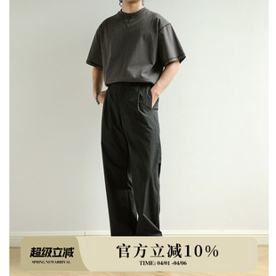 宽松直筒裤 MBBCAR窄幅 复古CHINO弧形剪裁户外登山休闲工装 美式