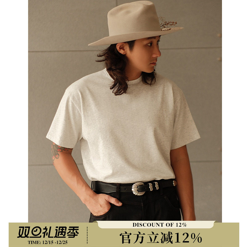 非食毛基础花灰混纱软糯亲肤丝绒感夏天短袖T恤 MBBCAR窄幅