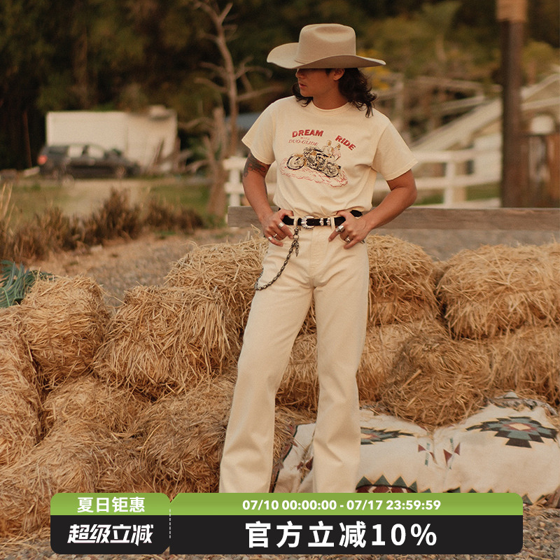西游记系列11OZ棉籽壳白胚棉麻质感白龙马701直筒牛仔裤 MMC窄幅