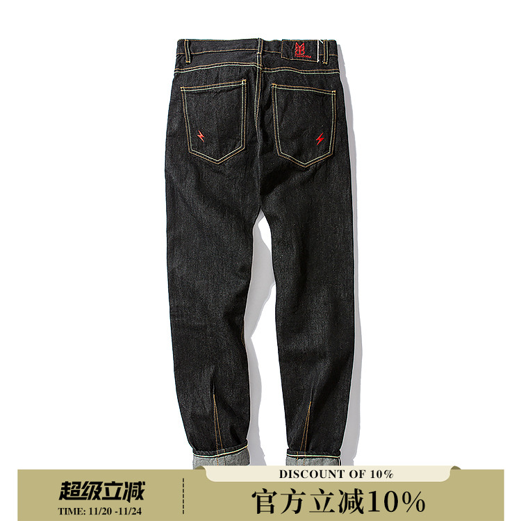 丹宁欧美西海岸原宿赤耳牛仔裤