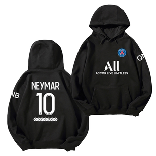 梅西messi大巴黎球衣队服连帽卫衣姆巴佩内马尔外套男女足球衣服