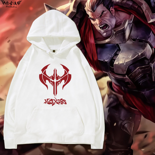 lol联盟游戏周边诺手诺克萨斯标志连帽卫衣男女秋冬宽松加绒衣服