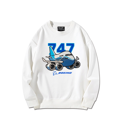 波音飞机圆领动漫印花卫衣